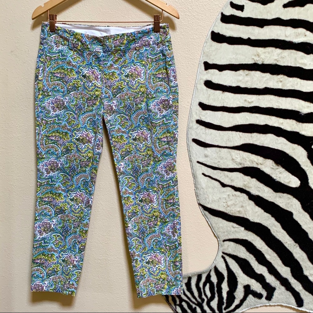 ANN TAYLOR Cropped Paisley Print Pants size 4